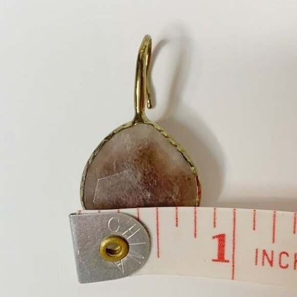 Smokey Quartz Gold Tone Faceted Tear Drop Earrings - Picture 7 of 7